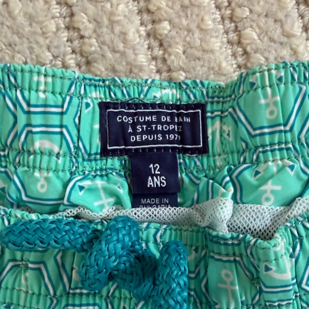 Vilebrequin Boy’s Turquoise Anchor Pattern Shorts - Picture 4 of 5